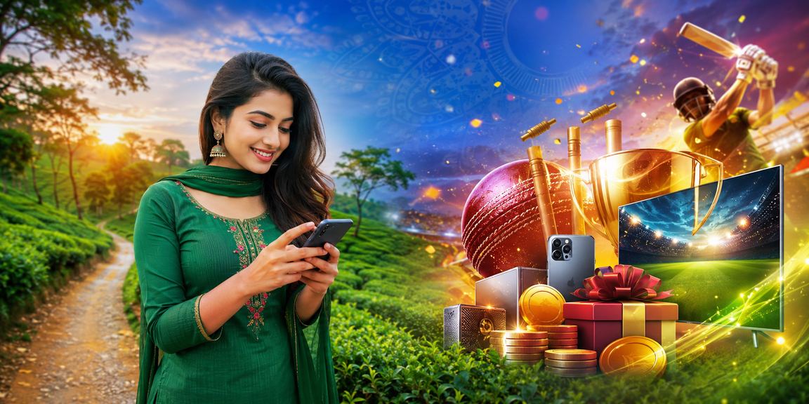 ময়মনসিংহে চা বাগানে মোবাইলে cricfy লগইন করছেন ব্যবহারকারী