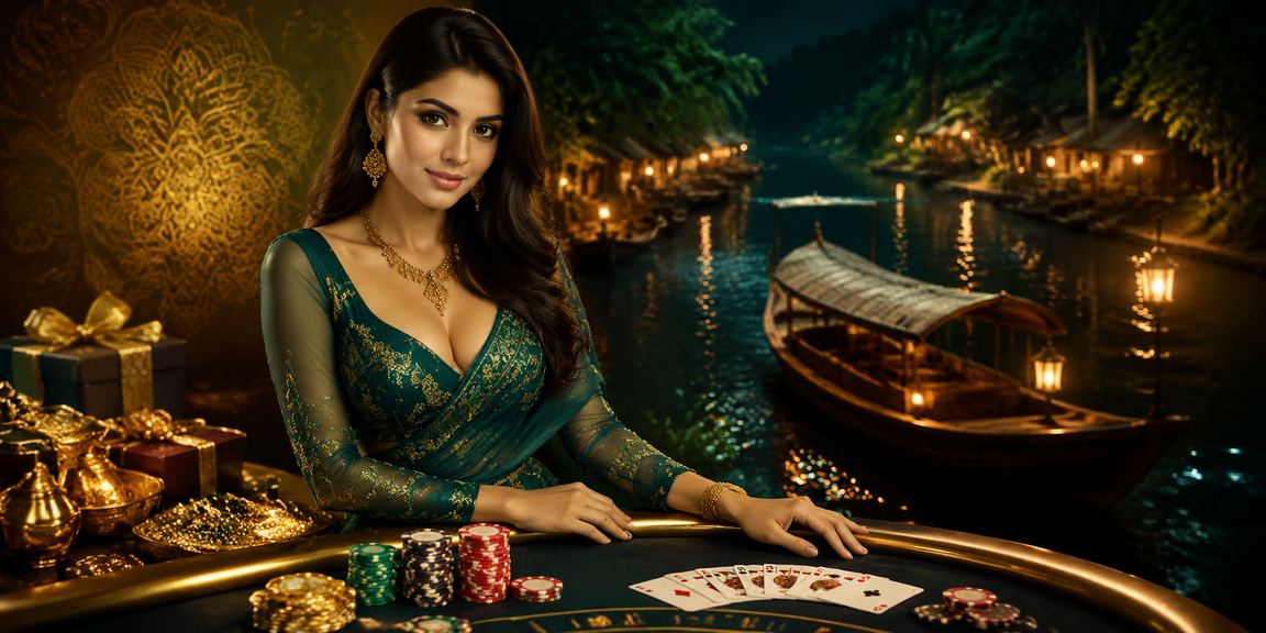 সুন্দরবন অঞ্চলে তিন পাতি খেলা উপভোগ করছেন একজন